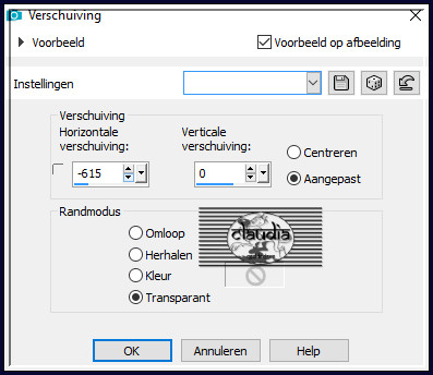 Effecten - Afbeeldingseffecten - Verschuiving :